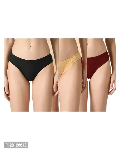 Pack of 3 - Solid Cotton Bikini Panty Set-thumb0