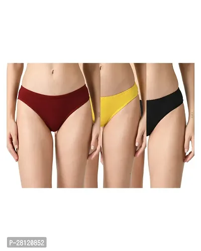 Pack of 3 - Solid Cotton Bikini Panty Set-thumb0