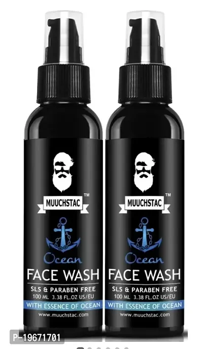 Muuchstac ocean  for men  fights acne   pimple skin werightning all skin type face wash 100ml pack of 2-thumb0