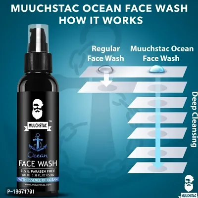 Muuchstac ocean  for men  fights acne   pimple skin werightning all skin type face wash 100ml pack of 2-thumb2