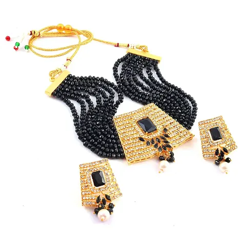 Charming AD Choker Jewellery set (Black)