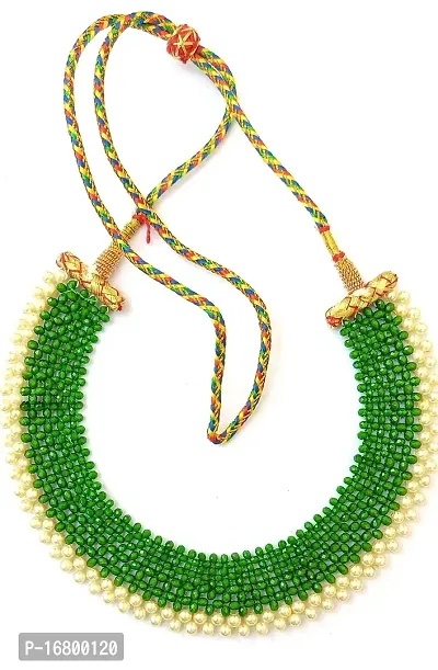 Beautiful Green Crystal Beads With Pearl Beads Necklace-thumb0