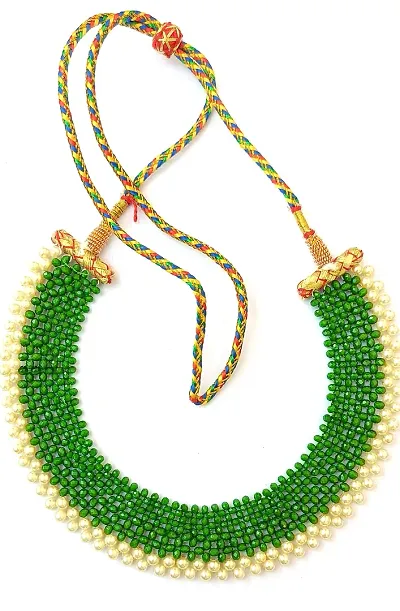 Beautiful Green Crystal Beads With Pearl Beads Necklace