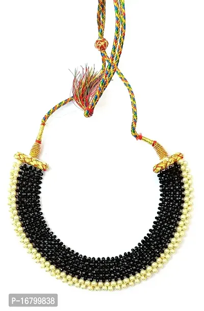 Beautiful Black Crystal Beads With Pearl Beads Necklace