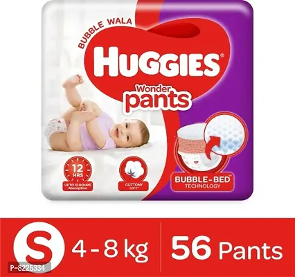 Huggies W Size Baby Diaper Pants, 4 - 8 kg, 56 count, with Bubble Bed Technology for comfort-thumb0