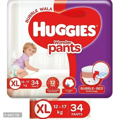 Huggies Wonder Pants XL 34, Extra Large, Size Baby Diaper Pants, 12 - 17 kg, with Bubble Bed Technology for comfort-thumb0