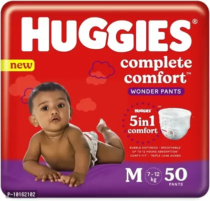 Huggies W Size Baby Diaper Pants, 7 - 12 kg, 50 count, with Bubble Bed Technology for comfort-thumb0