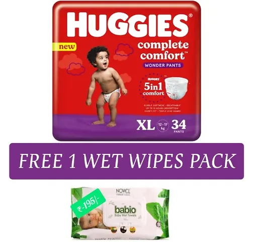 Huggies Multipack with free wet wipes worth Rs 195/-