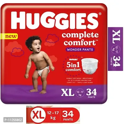 Huggies Wonder Pants XL 48, Extra Large, Size Baby Diaper Pants, 12 - 17 kg, with Bubble Bed Technology for comfort