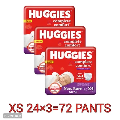 Buy Huggies Wonder Pants Extra Small / New Born (XS / NB) Size Diaper Pants  Combo Pack of 2, 24 Count, With Bubble Bed Technology For Comfort - XS (48  Pieces) Online