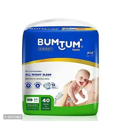 Nb 40 Baby Diaper Pants, New Born 60 Count, Double Layer Leakage Protection Infused With Aloe Vera-thumb0