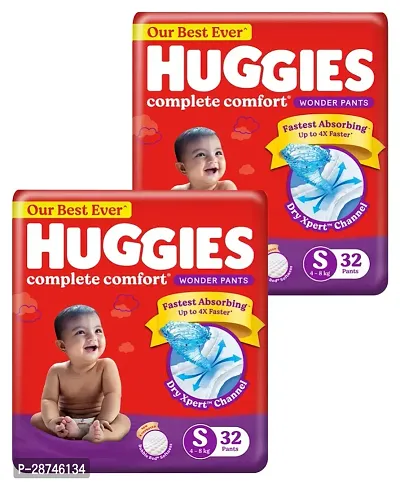 HUGGIES BABY DIAPER PANTS S 32*2=64 PCS SMALL SIZE-thumb0