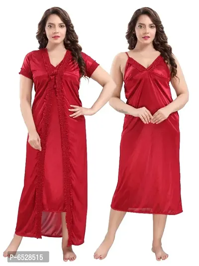 BEAUTIFUL 2 PIECE SATIN NIGHTY FOR EVERYDAU USE AND ROMANTIC NIGHTS AS WELL