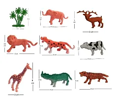 Animal World New Set DIFFRENT 12 Pieces Small Size Animal Kids (12 PCS Mini Animal with Wall and Tree Set Plastic Box )-thumb2