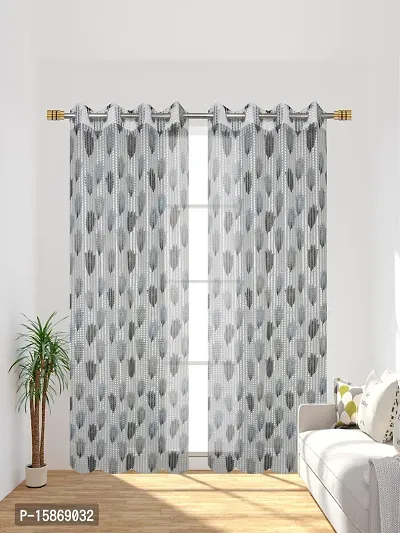 Stylish Multicoloured Polyester Printed Window Curtains-thumb0