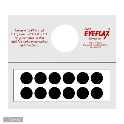 Pearl Eyeflax Kumkum Bindi Black Round Box with 15 Flaps BR 2 (Black)-thumb2