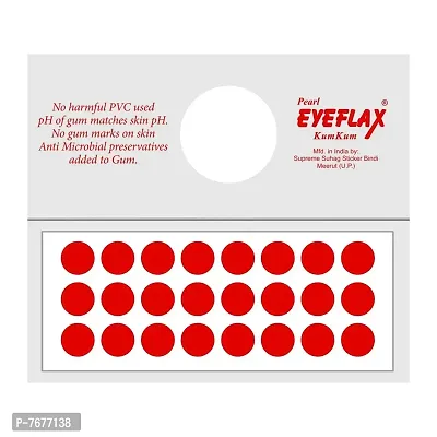 Pearl Eyeflax Kumkum Bindi Red Round Box with 15 Flaps RR 2.5 (Red)-thumb2