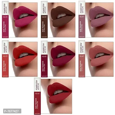 PERPAA&#174; Power Stay Liquid Matte Lipstick - Waterproof Combo of 7 Shades (Upto12 Hrs Stay)