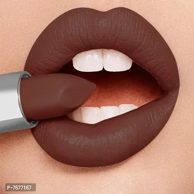 Perpaa Push Button Matte Me Waterproof Lipstick - Long Lasting (Upto 5 Hrs Stay) (3.5 GM) (Matte Brown)-thumb3