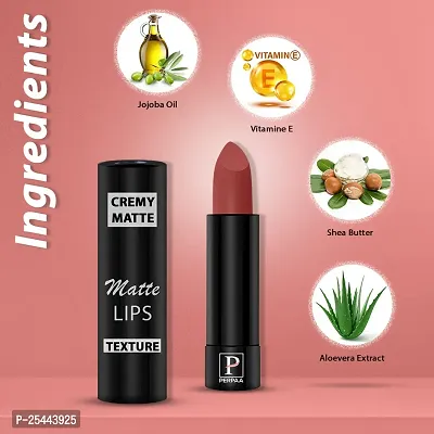 PERPAA Creamy Matte Lipstick Long Lasting One Swipe Application  Waterproof  Smudge proof 3.5gm-thumb2