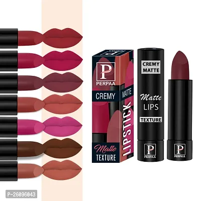 PERPAA Cremy Matte lipstick combo of 8 Shades,(3.5gm Each)Caramel,Coco Brown,Pink Berry,Rust Orange,Tan Red,Ruby Magenta,Crimson Red,Cherry Maroon