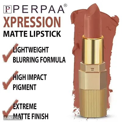 PERPAA&#174; Xpression Weightless Matte Waterproof Lipstick Enriched with Vitamin E One Stroke Application -Combo of 2 (5-8 Hrs Stay) (Innocent Nude, Matte Maroon)-thumb5