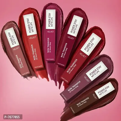 PERPAA#174; Power Stay Liquid Matte Lipstick - Waterproof Combo of 2(Upto12 Hrs Stay) (Cherry Red, Bon Bon Brown, Pack of 2)-thumb4