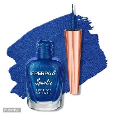 PERPAA#174; Eyeconic Liquid Eyeliner, Absolute Shine ,Metallic Shimmery Glitter Intense Pigment Waterproof, Smudge Proof, Long Lasting, Eye Makeup for 16hrs Stay 7ml (Royal Blue)