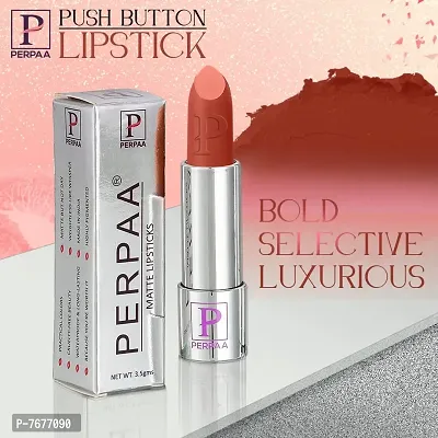 PERPAA&#174; Push, Pop & Play Matte Lipstick, Long Lasting, Moisturizing Lip Color Enrich with Vitamin E - Non-Drying, Creamy Matte Bullet Lipstick (Rust Brown)-thumb2