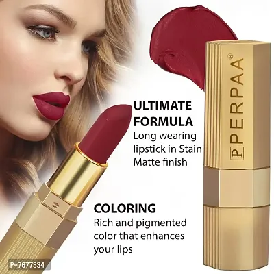 PERPAA&#174; Xpression Weightless Matte Waterproof Lipstick Enriched with Vitamin E One Stroke Application -Combo of 3 (5-8 Hrs Stay) (Matte Rust Brown ,Matte Magenta ,Matte Maroon)-thumb5