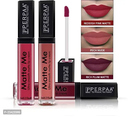 Long Lasting Waterproof One Stroke Matte Me Liquid Lipstick- Pack Of  3-thumb0