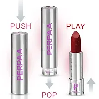 PERPAA&#174; Creamy Matte Bullet Push, Pop & Play Lipstick, Moisturizing Lip Color Enrich with Vitamin E - Non-Drying, Long Lasting ,Waterproof (Pack of 2, Red , Maroon)-thumb4