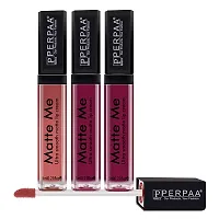 PERPAA&#174; One Stroke Matte Liquid Lipstick (5 ml) (Maroon Berry ,Rich Plum , Beach Nude, Pack Of 3)-thumb1