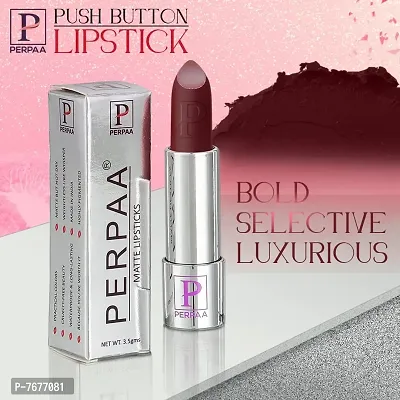 PERPAA&#174; Push, Pop & Play Matte Lipstick, Long Lasting, Moisturizing Lip Color Enrich with Vitamin E - Non-Drying, Creamy Matte Bullet Lipstick (Maroon Matte)-thumb3