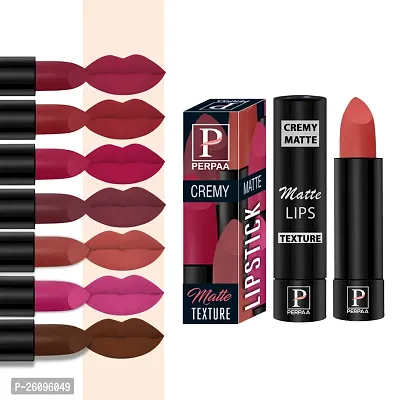 PERPAA Cremy Matte lipstick combo of 8 Shades,(3.5gm Each)Coco Brown,Pink Berry,Rust Orange,Tan Red,Ruby Magenta,Crimson Red,Candy Pink,Velvet Orange