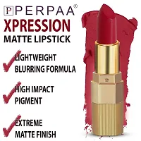 PERPAA#174; Xpression Matte Lipstick Waterproof Enriched with Vitamin E One Stroke Application (5-8 Hrs Stay) (Matte Apple Red)-thumb2