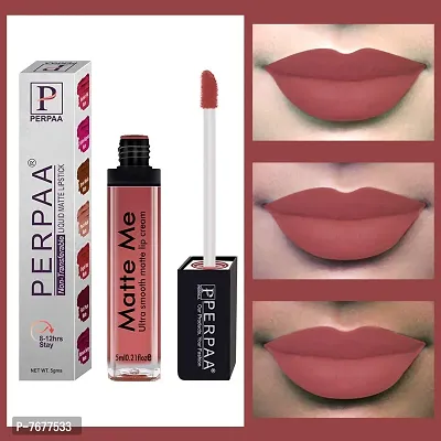 PERPAA&#174; One Stroke Matte Liquid Lipstick (5 ml) (Maroon Berry , Beach Nude , Bright Red, Pack Of 3)-thumb4