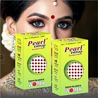 Pearl Eyeflax Kumkum Bindi Light Maroon Round PACK OF 2 with 15 Flaps Each Box-thumb1