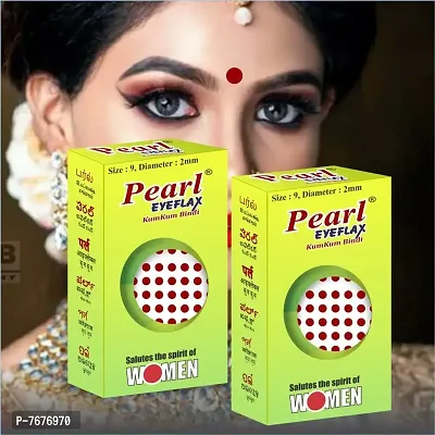 Pearl Eyeflax Kumkum Bindi Light Maroon Round PACK OF 2 with 15 Flaps Each Box-thumb2