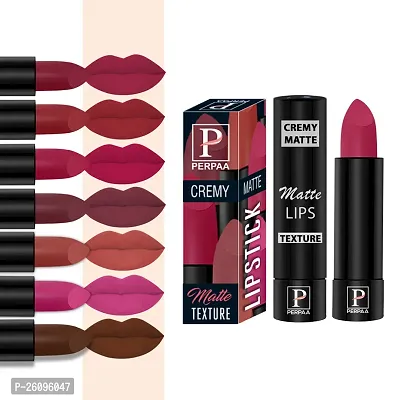 PERPAA Cremy Matte lipstick combo of 8 Shades,(3.5gm Each)Coco Brown,Pink Berry,Rust Orange,Tan Red,Ruby Magenta,Crimson Red,Candy Pink,Strawberry Pink