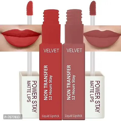 PERPAA&#174; Power Stay Liquid Matte Lipstick - Waterproof Combo of 2(Upto12 Hrs Stay) (Flirty Red, Visionary Nude, Pack of 2)