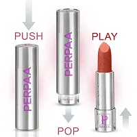 PERPAA&#174; Push, Pop & Play Matte Lipstick, Long Lasting, Moisturizing Lip Color Enrich with Vitamin E - Non-Drying, Creamy Matte Bullet Lipstick (Rust Brown)-thumb2