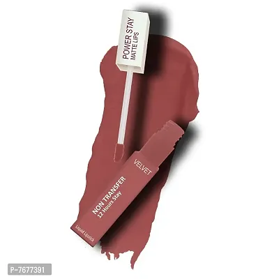 PERPAA&#174; Power Stay Liquid Matte Lipstick - Waterproof Combo of 4 (Upto12 Hrs Stay) (Timeless Mauve , Visionary Nude , Apple Red ,Flirty Red, Pack of 4)-thumb2