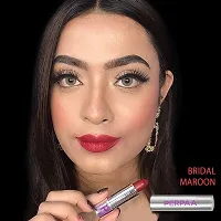 PERPAA&#174; Push, Pop & Play Matte Lipstick, Long Lasting, Moisturizing Lip Color Enrich with Vitamin E - Non-Drying, Creamy Matte Bullet Lipstick (Bridal Maroon)-thumb1