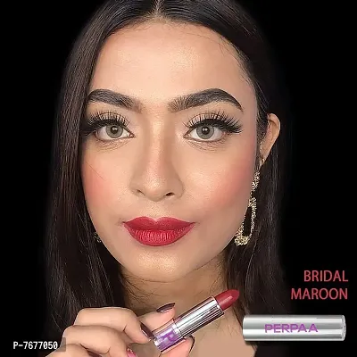 PERPAA&#174; Push, Pop & Play Matte Lipstick, Long Lasting, Moisturizing Lip Color Enrich with Vitamin E - Non-Drying, Creamy Matte Bullet Lipstick (Bridal Maroon)-thumb2