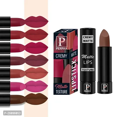 PERPAA Cremy Matte lipstick combo of 8 Shades,(3.5gm Each)Coco Brown,Pink Berry,Rust Orange,Tan Red,Ruby Magenta,Crimson Red,Candy Pink,Nude Brown