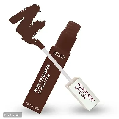 PERPAA&#174; Power Stay Waterproof Liquid Matte Lipstick (Upto12 Hrs Stay) (Bon Bon Brown)-thumb2