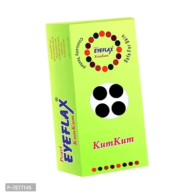 Pearl Eyeflax Kumkum Bindi Black Round Box with 15 Flaps BR 2 (Black)
