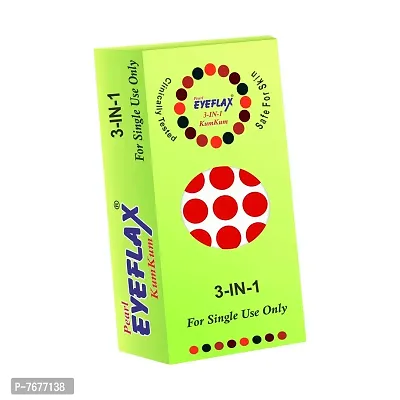 Pearl Eyeflax Kumkum Bindi Red Round Box with 15 Flaps RR 2.5 (Red)