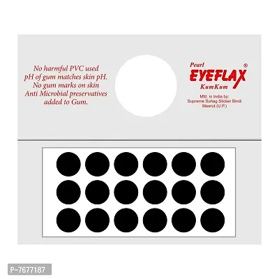Pearl Eyeflax Kumkum Bindi Black Round Box with 15 Flaps BR 3 (Black)-thumb2